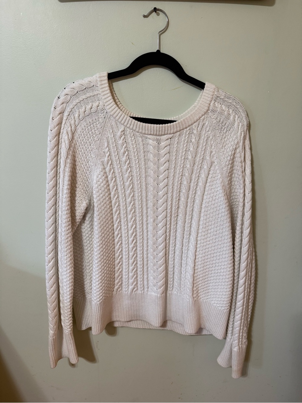 GAP Cream Cable-Knit Crewneck Sweater